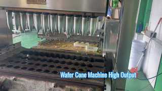 Máquina de copo de wafer aumenta produção de casquinha de sorvete