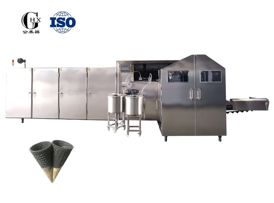 Linha de produção comercial de cone de sorvete de aço inoxidável de 2 cores