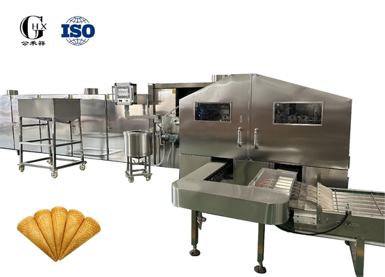 Máquina de assar cone de sorvete totalmente automática perfeita para linha de produção comercial de cone de açúcar